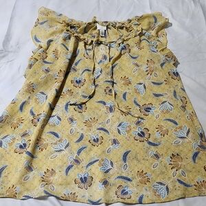 Joie Yellow Floral A-Line Blouse